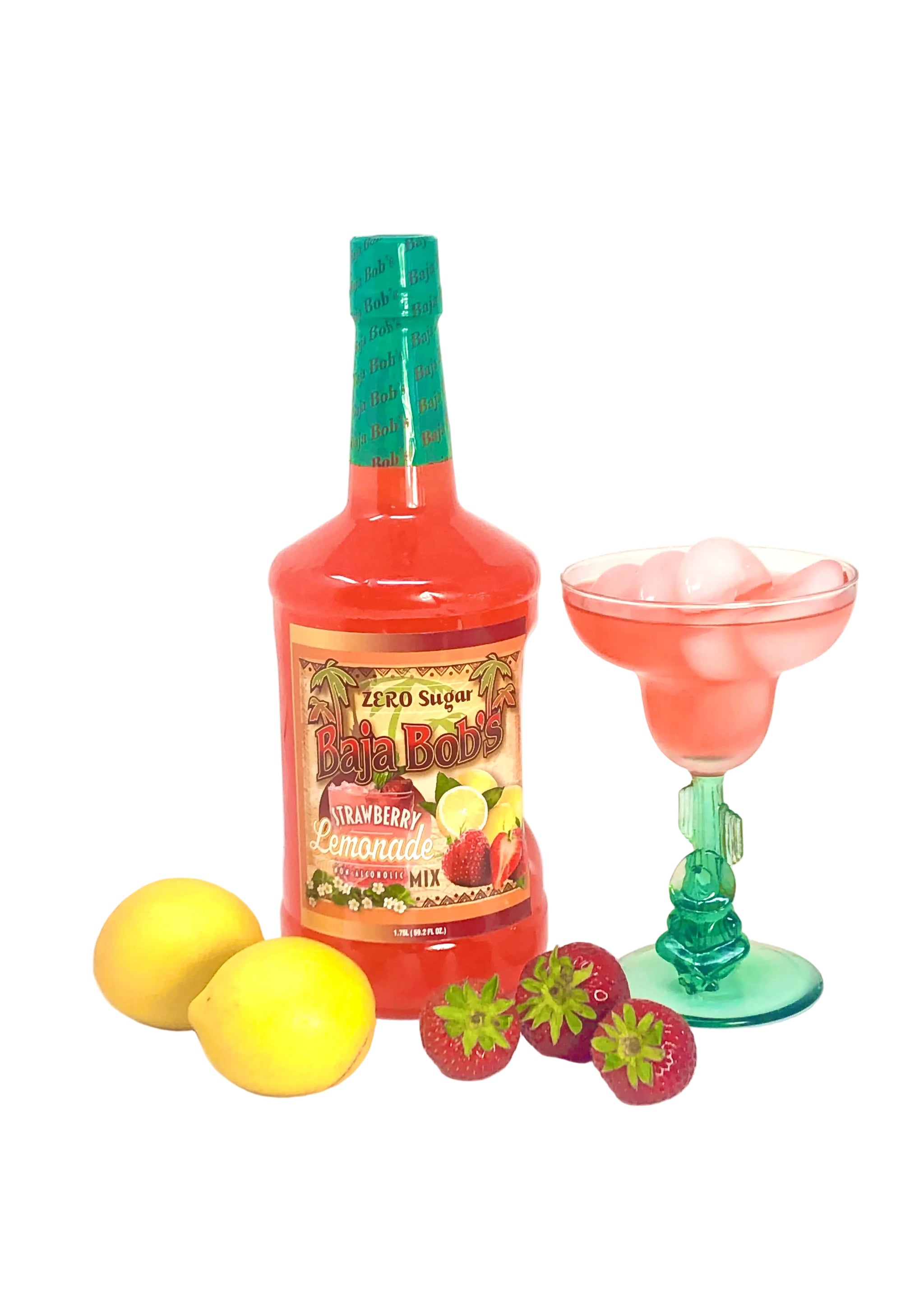 NEW! Baja Bob’s Strawberry Lemonade Margarita Mix, 1.75 L – Zero Sugar Non-Alcoholic Cocktail Mixer – Sweet Strawberry & Tart Lemon Flavor – Just Add Tequila