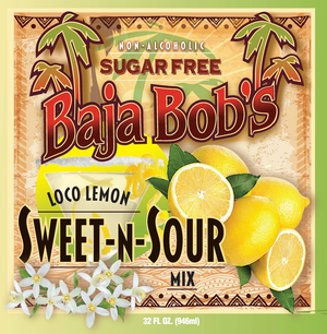 Baja Bob's Sweet & Sour Mix - 1.75 Liter - Sugar Free Cocktail Mixer