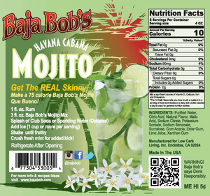 Baja Bob's Mojito Cocktail Mix - 32oz - Sugar Free Cocktail Mixer